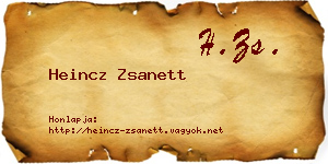 Heincz Zsanett névjegykártya